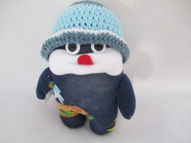 Handmade navy with spaceman design, blue bucket hat, called Charlie